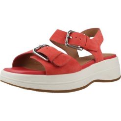 Sandały GEOX D SPHERICA ECUB 3 S Czerwony. Czerwone sandały damskie Geox, bez wzorów, ze skóry, bez obcasa, bez zapięcia. Za 495.99 zł.