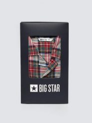 Piżama dwuczęściowa bawełniana w kratę biało-czerwona Senmunis 100. Białe komplety bielizny Big Star, bez wzorów, z bawełny. Za 279.99 zł.