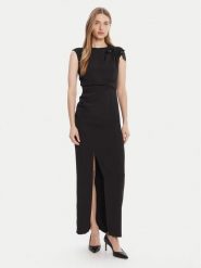 Rinascimento Sukienka wieczorowa CFC0020094002 Czarny Slim Fit. Czarne sukienki damskie Rinascimento, bez wzorów, z syntetyku, wizytowe, bez ramiączek. Za 599.99 zł.