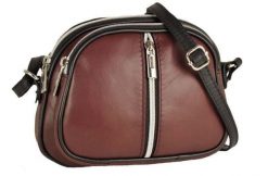 Listonoszka bordowa BARBERINI'S skórzana 03-5. Czerwone shopper bag Barberinis, bez wzorów, ze skóry, na ramię, bez dodatków. Za 172.99 zł.