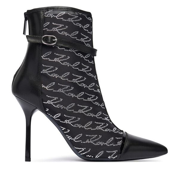 Botki KARL LAGERFELD. Czarne botki damskie KARL LAGERFELD, bez obcasa, na szpilce, bez zapięcia. Za 1,099.00 zł.