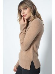 Perfect Cashmere Kaszmirowy golf "Tracy" w kolorze beżowym rozmiar: L. Brązowe golfy damskie Perfect Cashmere, l, bez wzorów, z kaszmiru, bez ramiączek. Za 378.63 zł.