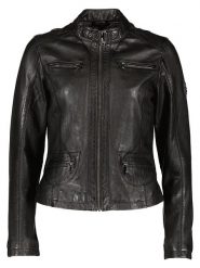 HIS Skórzana kurtka w kolorze czarnym rozmiar: 36. Czarne kurtki damskie HIS, bez wzorów, ze skóry, bez kaptura. Za 478.99 zł.