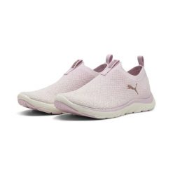 Damskie dzianinowe buty do biegania SOFTRIDE Remi PUMA. Białe obuwie sportowe damskie Puma, z dzianiny, bez zapięcia, do biegania. Za 279.00 zł.