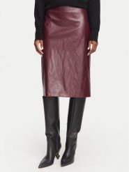 Marella Spódnica z imitacji skóry Biada 2623106071 Bordowy Slim Fit. Czerwone spódnice damskie Marella, bez wzorów, ze skóry. Za 769.99 zł.