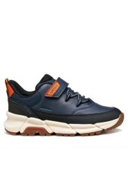 Geox Sneakersy J Flexyper Plus J56LCA 0MEFU C4002 S Granatowy. Niebieskie buty sportowe chłopięce Geox, ze skóry, bez zapięcia. Za 229.99 zł.