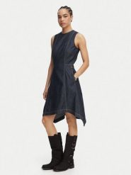 G-Star Raw Sukienka jeansowa D29077-D539 Granatowy Regular Fit. Niebieskie sukienki damskie G-Star Raw, bez wzorów, z bawełny, retro, bez ramiączek. Za 539.99 zł.