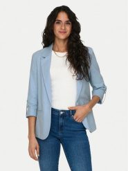 ONLY Marynarka Caro 15312199 Błękitny Loose Fit. Niebieskie marynarki i żakiety damskie Only, bez wzorów, ze lnu. Za 139.99 zł.