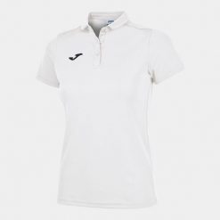 Koszulka polo do tenisa damska Joma Hobby. Białe bluzki damskie Joma, l, bez wzorów, sportowe, bez kołnierzyka, bez ramiączek. Za 142.90 zł.