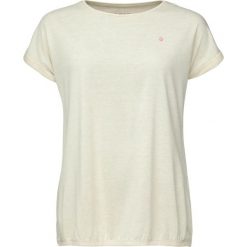 T-shirt damski LOAP Buda z nicią Lurex, lniany beż. Brązowe t-shirty damskie LOOP, bez wzorów, ze lnu, bez kołnierzyka. Za 152.99 zł.