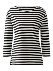 Oui Koszulka w kolorze czarno-kremowym rozmiar: 44. Brązowe koszulki damskie Oui, bez wzorów, bez kołnierzyka, bez ramiączek. Za 130.99 zł.