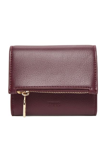 TOUS Portfel City 2002303021 Bordowy. Czerwone portfele damskie tous, bez wzorów, ze skóry. Za 349.99 zł.