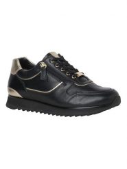 HASSIA Skórzane sneakersy "Porto" w kolorze czarno-złotym rozmiar: 38,5. Czarne obuwie sportowe damskie HASSIA, bez zapięcia. Za 448.99 zł.