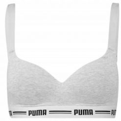 Biustonosz Sportowy Z Wyściełanymi Ramiączkami Dla Kobiet. Szare biustonosze sportowe damskie Puma, bez wzorów. Za 143.99 zł.