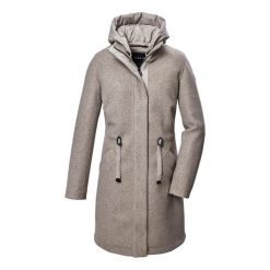 Parka dla kobiet Killtec GW 46. Brązowe parki damskie GIGA DX, z materiału, z kapturem. Za 836.45 zł.