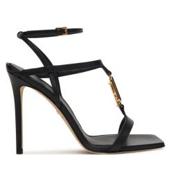 Sandały Elisabetta Franchi. Czarne sandały damskie Elisabetta Franchi, bez wzorów, bez obcasa, na szpilce, bez zapięcia. Za 3,369.00 zł.