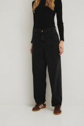 Jeansy z przeszyciem na nogawce w kolorze WASHED BLACK - BALLON-S. Czarne jeansy damskie Marsala, z podwyższonym stanem. Za 459.90 zł.