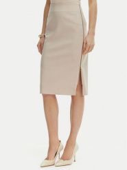 Rinascimento Spódnica ołówkowa CFC0127985003 Beżowy Slim Fit. Brązowe spódnice damskie Rinascimento, l, bez wzorów, z syntetyku. Za 379.99 zł.