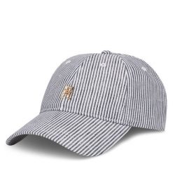 Czapka z daszkiem Tommy Hilfiger. Niebieskie czapki z daszkiem damskie Tommy Hilfiger, bez wzorów. Za 129.99 zł.