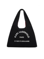 KARL LAGERFELD Torebka B1W50015 Czarny. Czarne shopper bag KARL LAGERFELD, bez wzorów, z materiału, bez dodatków. Za 389.99 zł.