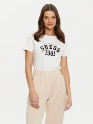Guess T-Shirt V5RI06 I3Z14 Écru Regular Fit. T-shirty damskie Guess, xs, z aplikacjami, z bawełny, bez kołnierzyka. Za 89.99 zł.