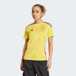 Koszulka Belgium 25 (Women's Team) Away. Żółte bluzki damskie Adidas, m, bez wzorów, z materiału, bez kołnierzyka, bez ramiączek. Za 449.00 zł.