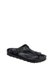 Birkenstock Japonki w kolorze czarnym rozmiar: 41. Czarne klapki damskie Birkenstock, bez wzorów, z otwartym noskiem, bez obcasa, bez zapięcia. Za 193.24 zł.