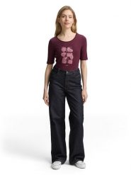 Tom Tailor Koszulka w kolorze czerwonym rozmiar: M. Czerwone bluzki damskie Tom Tailor, m, bez wzorów, z bawełny, bez kołnierzyka, bez ramiączek. Za 48.16 zł.