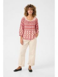 Cream Bluzka w kolorze czerwono-kremowym rozmiar: 40. Czerwone bluzki damskie Cream, bez wzorów, z wiskozy, bez kołnierzyka, bez ramiączek. Za 104.99 zł.