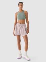 4F Spodenki treningowe szybkoschnące 4F x Anna Lewandowska - beżowe XL. Brązowe spodenki sportowe damskie 4F, s, bez wzorów, z elastanu, z podwyższonym stanem, na fitness i siłownię. W wyprzedaży za 119.99 zł.
