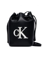 Calvin Klein Torebka Bold Ck Mini Bucket Crossbody LV04F3870G Czarny. Czarne listonoszki damskie Calvin Klein, bez wzorów, ze skóry, bez dodatków. Za 329.99 zł.