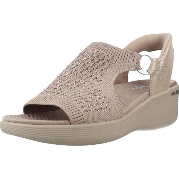 Sandały SKECHERS 188001S Szary. Szare sandały damskie Skechers, bez wzorów, z tkaniny, bez obcasa, bez zapięcia. Za 365.99 zł.