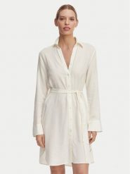 Emporio Armani Sukienka koszulowa EW000817 AF20252 U1131 Biały. Białe sukienki damskie Emporio Armani, bez wzorów, z wiskozy, bez ramiączek. Za 435.99 zł.