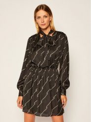 MSGM Sukienka codzienna 2941MDA39 207694 Czarny Regular Fit. Czarne sukienki damskie MSGM, bez wzorów, z syntetyku, bez ramiączek. Za 1,619.00 zł.