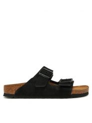 Birkenstock Klapki Arizona 1027164 Czarny. Czarne klapki damskie Birkenstock, bez wzorów, ze skóry, bez obcasa, bez zapięcia. Za 539.99 zł.