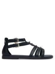 Geox Sandały Jr Sandal Karly J6535D 000BC C9258 D Czarny. Czarne sandały dziewczęce Geox, ze skóry, bez obcasa, bez zapięcia. Za 309.99 zł.
