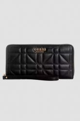 GUESS Czarny portfel Eco Brenton. Czarne portfele damskie Guess, z aplikacjami. W wyprzedaży za 150.99 zł.