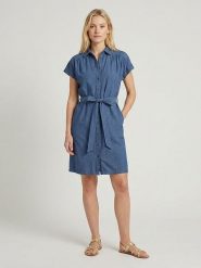 MOSS COPENHAGEN Sukienka "Viana" w kolorze niebieskim rozmiar: XS. Niebieskie sukienki damskie Moss Copenhagen, bez wzorów, z tkaniny, bez ramiączek. Za 140.20 zł.