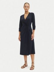Tatuum Sukienka codzienna Linda T2506.195 Granatowy Regular Fit. Niebieskie sukienki damskie TATUUM, bez wzorów, z bawełny, bez ramiączek. Za 169.99 zł.
