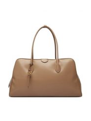 Calvin Klein Torebka Emblem Trio Large Work Bag LV04F3368G Beżowy. Brązowe torebki klasyczne damskie Calvin Klein, ze skóry, bez dodatków. Za 799.99 zł.