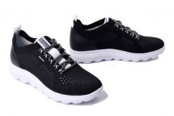 GEOX D15NUA 0006K C9999 black, półbuty damskie. Czarne półbuty damskie Geox, na lato, bez wzorów, bez obcasa, bez zapięcia. Za 328.93 zł.