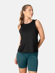 KARI TRAA Top sportowy "Ava" w kolorze czarnym rozmiar: S. Czarne koszulki sportowe damskie Kari Traa, s, bez wzorów, z materiału, bez ramiączek, outdoorowe. Za 100.99 zł.
