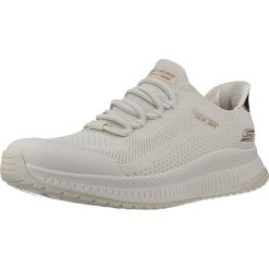 Buty SKECHERS SLIP-INS BOBS SQUAD 4 DIRE STEP Biały. Białe obuwie trekkingowe damskie Skechers, z tkaniny, bez zapięcia. Za 363.99 zł.