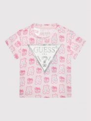 Guess T-Shirt H1YT00 K6YW1 Różowy Regular Fit. Czerwone koszulki i t-shirty dziewczęce Guess, z aplikacjami, z bawełny, bez kołnierzyka, bez ramiączek. Za 109.99 zł.