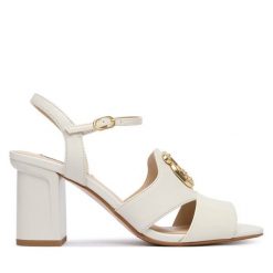 Sandały Liu Jo. Białe sandały damskie Liu Jo, bez wzorów, bez obcasa, na słupku, bez zapięcia. Za 729.99 zł.