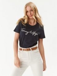 Tommy Hilfiger T-Shirt Heritage Graphic Tee WW0WW24967 Granatowy Regular Fit. Niebieskie t-shirty damskie Tommy Hilfiger, xs, bez wzorów, z bawełny, bez kołnierzyka. Za 109.99 zł.