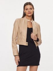 Liu Jo Kurtka skórzana CA4256 P0336 Beżowy Regular Fit. Brązowe kurtki damskie Liu Jo, bez wzorów, ze skóry, bez kaptura. Za 2,909.00 zł.