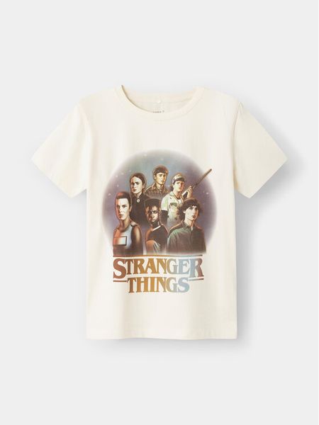 NAME IT T-Shirt STRANGER THINGS 13227698 Biały Regular Fit. Białe t-shirty i koszulki chłopięce Name it, bez wzorów, z bawełny, bez kołnierzyka, bez ramiączek. Za 79.99 zł.