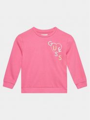 Guess Bluza K4GQ00 KA6R3 Różowy Regular Fit. Czerwone bluzy dziewczęce Guess, z aplikacjami, z bawełny, bez ramiączek, bez kaptura. Za 79.99 zł.