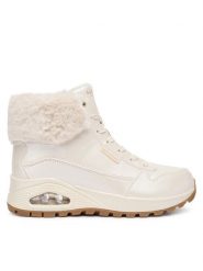 Skechers Trzewiki Uno Rugged 167821/OFWT Biały. Białe botki damskie Skechers, ze skóry, bez obcasa, na płaskiej podeszwie, bez zapięcia. Za 359.99 zł.